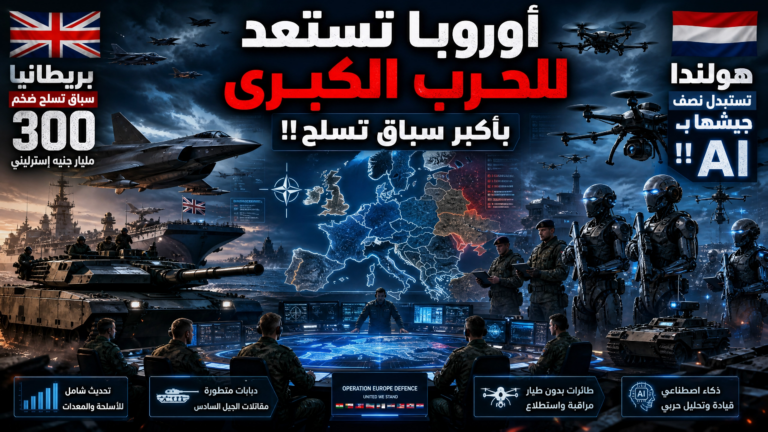 أوروبا تستعد للحرب الكبرى بأكبر سباق تسلح!! 300مليار لتسليح بريطانيا!!هولندا تستبدل نصف جيشها ب AI!!
