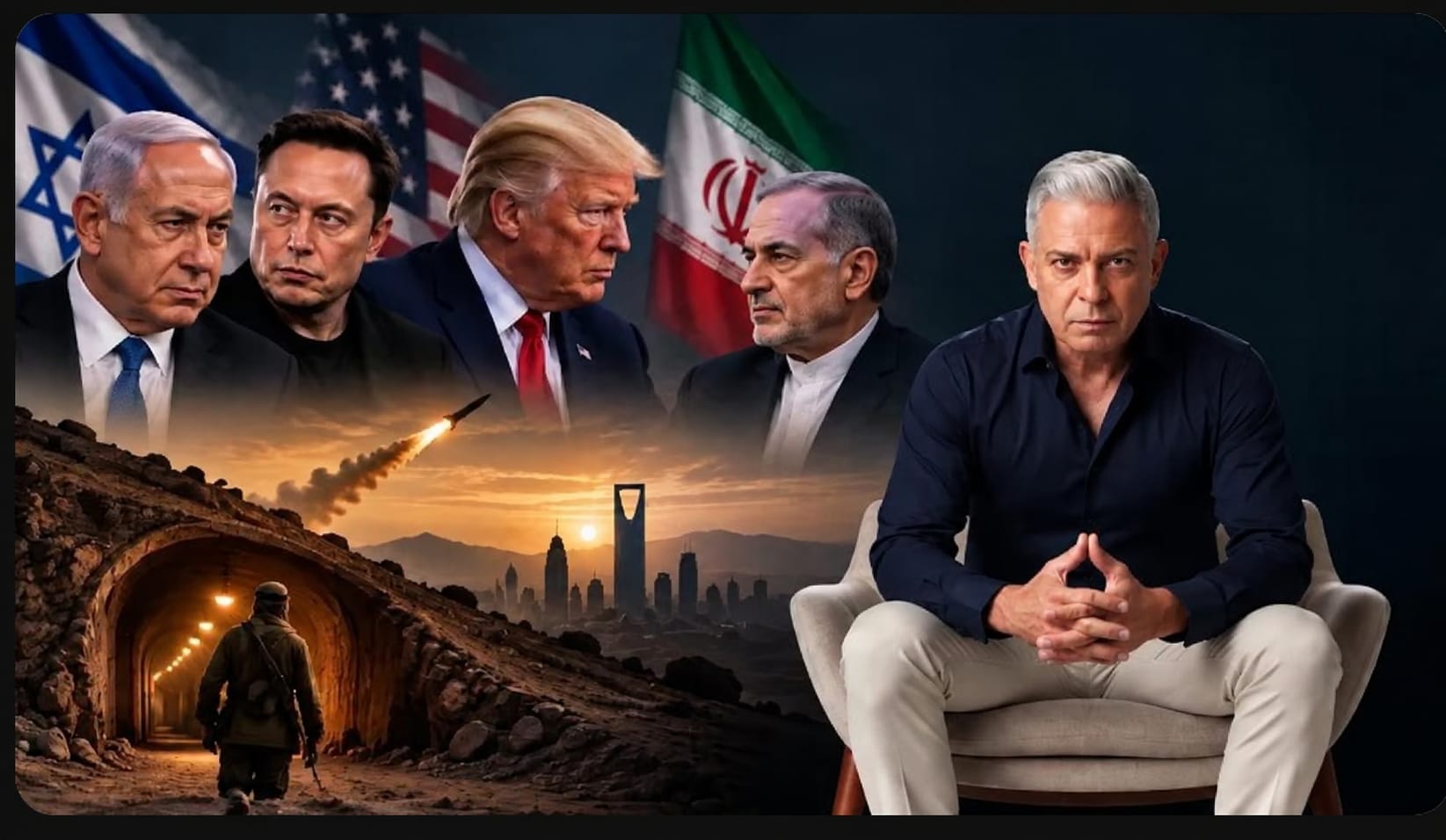 نتنياهو يلغي لقاء”ماسك”وترامب يقطع اجازته ثم يطلب لقاء برشكيان!!الحوثي يحفر انفاق..ورضائي:MBSالسبب!!
